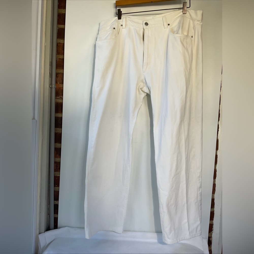 Ermenegildo Zegna 5 Pocket Off-White Light Beige Ivory Cotton Jeans Size 42